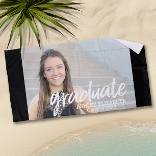 Toalha De Praia Parabéns Formando Foto para Graduação Virtual