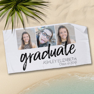 Toalha De Praia Parabéns Mais velho 3 Foto para Graduação
