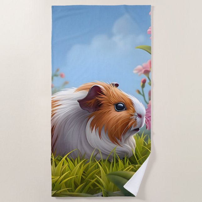 Toalha De Praia Paraíso da Flor Rosa da Guiné (Frente)