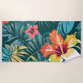 Toalha De Praia Paraíso Tropical Floral