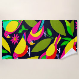 Toalha De Praia Parrots Design Cotton Beach Towel