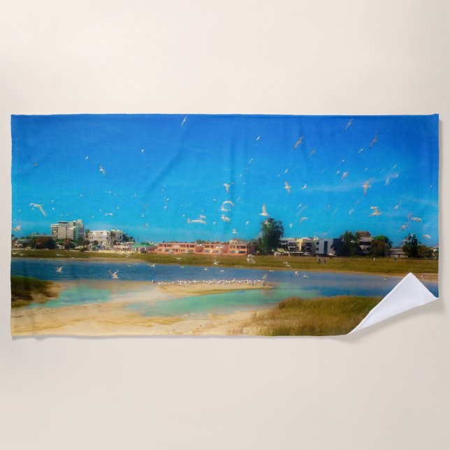 Toalha De Praia Pássaros em todo lugar (Frente)