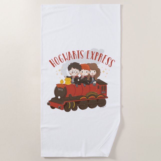 Toalha De Praia Passeio de Chibi HOGWARTS EXPRESS™ (Frente)