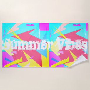 Toalha De Praia Pastel Colors Abstrato Summer Vibes Beach Towel