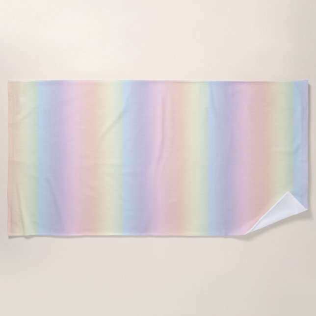 Toalha De Praia Pastel Colors Rainbow Beach Towel (Frente)