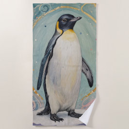 Toalha De Praia Pastel Penguin mágico
