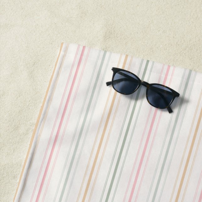 Toalha De Praia Pastel Stripes Beach Towel (In Situ)