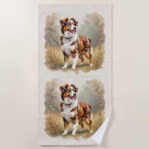 Toalha De Praia Pastor australiano Red Merle Aussie
