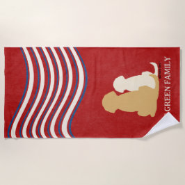 Toalha De Praia Patriotic Americana Golden Retriever Beach Towel