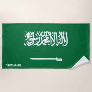 Toalha De Praia Patriótico Esplêndido da Bandeira da Arábia Saudit
