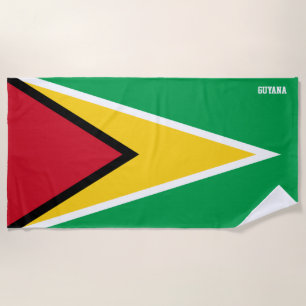 Toalha De Praia Patriótico Esplêndido da Bandeira da Guiana