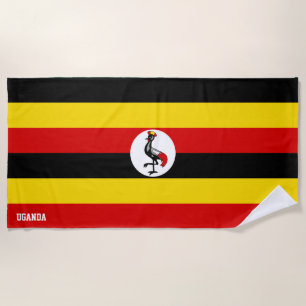 Toalha De Praia Patriótico esplêndido da bandeira de Uganda