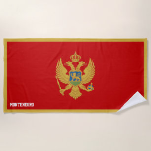 Toalha De Praia Patriótico esplêndido da bandeira do Montenegro