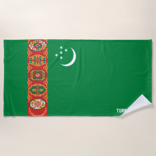Toalha De Praia Patriótico Esplêndido da Bandeira do Turquemenistã