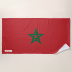 Toalha De Praia Patriótico esplêndido da bandeira marroquina