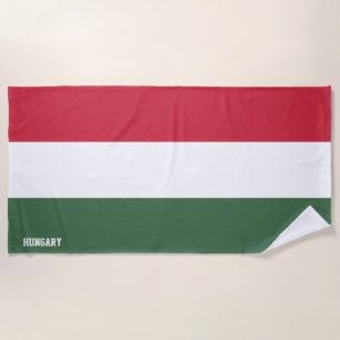 Toalha De Praia Patriótico Esplêndido de Bandeira da Hungria