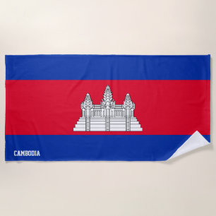 Toalha De Praia Patriótico Esplêndido de Bandeira do Camboja