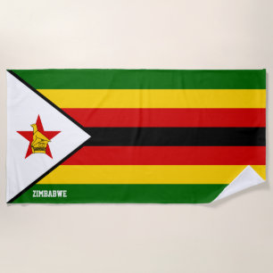 Toalha De Praia Patriótico Esplêndido de Bandeira do Zimbabué