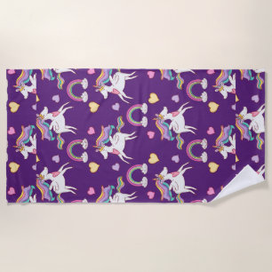 Toalha De Praia Patterno Funny Unicorn Magic Horse Cute