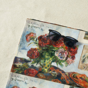 Toalha De Praia Paul Gauguin ainda vive com peonies clássicos