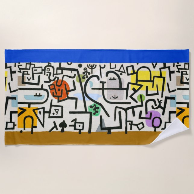 Toalha De Praia Paul Klee Rich Harbor Abstrato Expressionismo (Frente)