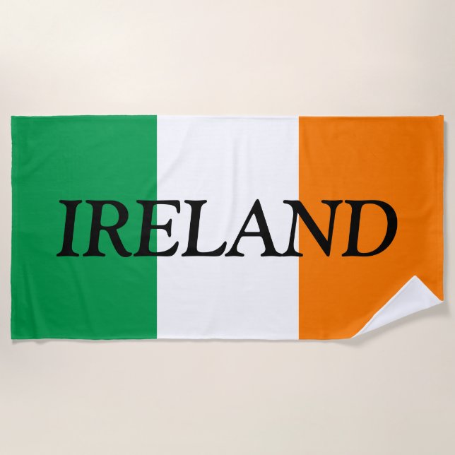 Toalha De Praia pavilhão oficial da Irlanda (Frente)