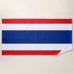 Toalha De Praia pavilhão tailandês<br><div class="desc">Bandeira da Tailândia A bandeira do Reino da Tailândia mostra cinco faixas horizontais nas cores vermelha, branca, azul, branca e vermelha, com a faixa azul central duas vezes maior que cada uma das outras quatro. #thailai #thai #reino #bandeira</div>