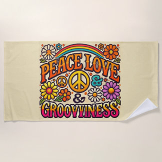 Toalha De Praia Paz, Amor, e Grooviness Beach Towel
