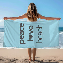 Toalha De Praia Peace Love Beach - Coastal Blue Ocean Life Pool