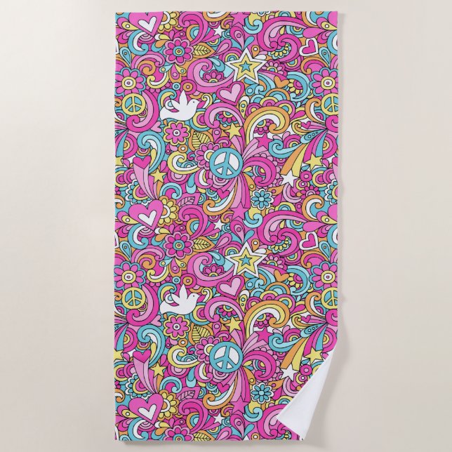 Toalha De Praia Peace n’ Love Beach Towel (Frente)