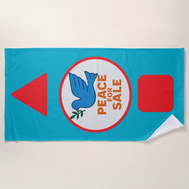Toalha De Praia Peace theme designed Beach Towel (Frente)