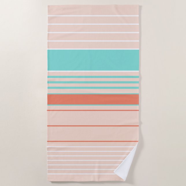 Toalha De Praia Peachy Keen Com Toque De Torre Verde De Praia (Frente)