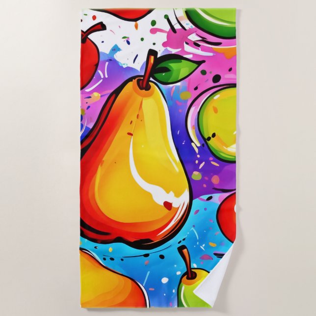 Toalha De Praia Pears Pop Art (Frente)