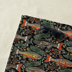Toalha De Praia Peixe água fresca, Design, Truta, Pesca