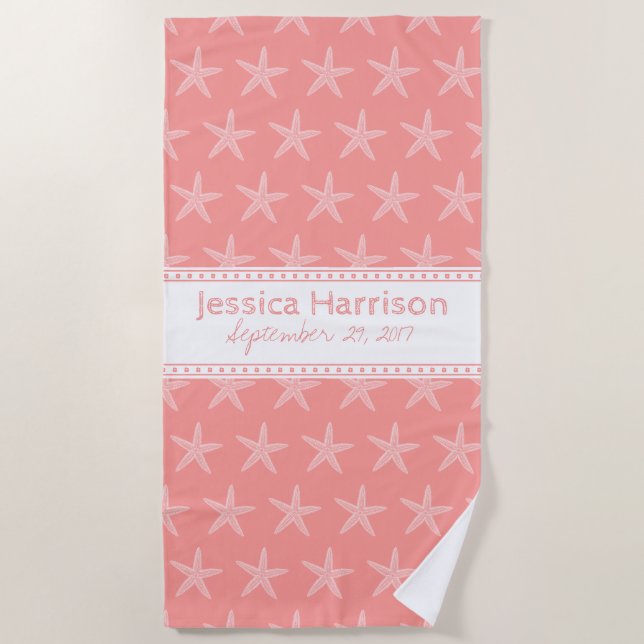 Toalha De Praia Peixe de Praia Personalizado, Peixe de Fécula De C (Frente)