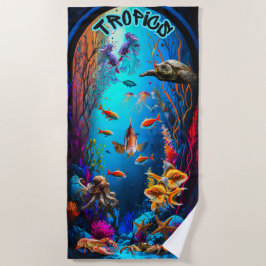 Toalha De Praia Peixes Tropicais Sob o Mar