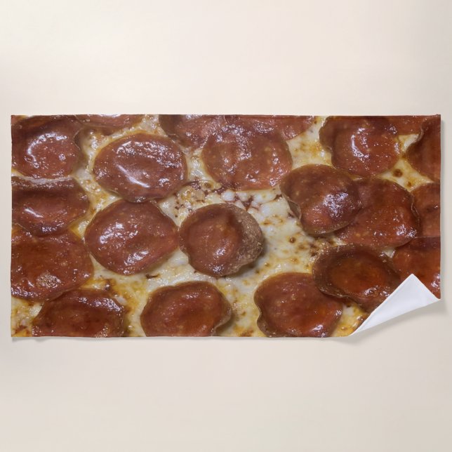 Toalha De Praia Pepperoni Pizza (Frente)