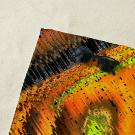 Toalha De Praia Pequeno mosaico amarelado transversal e deformado