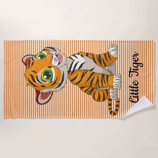 Toalha De Praia Pequeno Tigre Stripes Beach Towel (Frente)