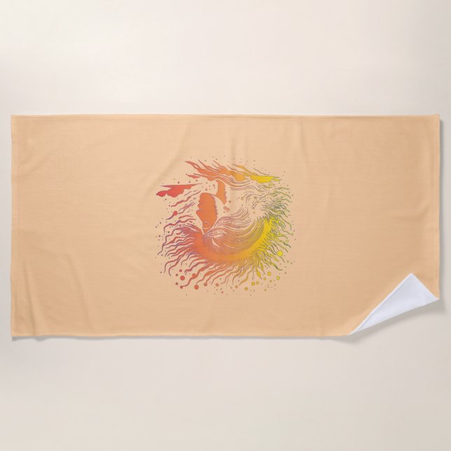 Toalha De Praia Perfil da Serene Mulher. (Frente)