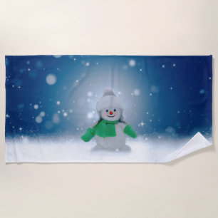 Toalha De Praia Personagem adorável de boneco de neve de Natal do