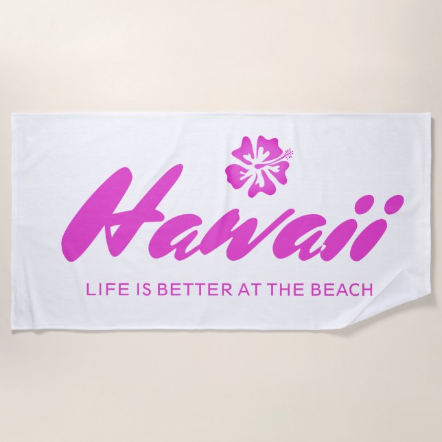 Toalha de praia personalizada - A vida é melhor na (Frente)