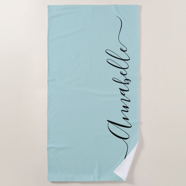 Toalha de Praia Personalizada Aqua Verde Mint (Frente)