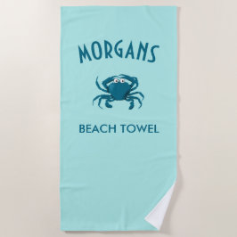 Toalha de Praia Personalizada Blue Crab Beach