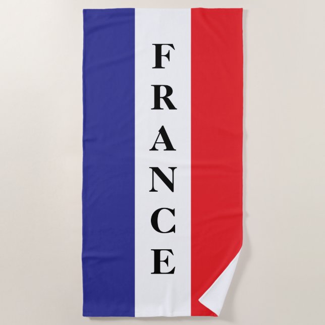 Toalha de praia personalizada com a bandeira franc (Frente)