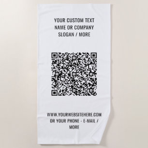 Toalha de Praia Personalizada com Código QR e Text