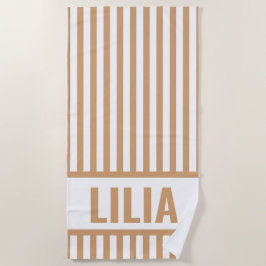 Toalha de Praia Personalizada com Listras Monogram