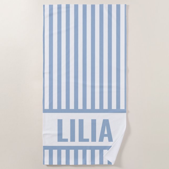 Toalha de Praia Personalizada com Listras Monogram (Frente)