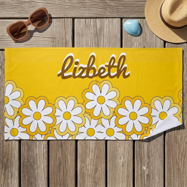 Toalha de Praia Personalizada com Nome Daisy, Extr (Criador carregado)
