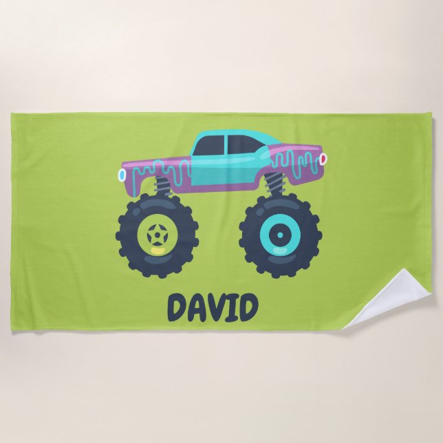 TOALHA DE PRAIA PERSONALIZADA DE CAMINHÃO MONSTRO (Frente)
